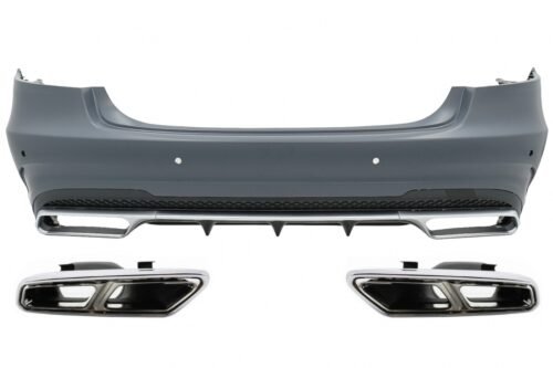 Rear Bumper with Exhaust Muffler Tips suitable for Mercedes E-Class W212 Facelift (2013-2016) E63 Design