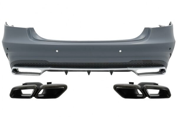 Rear Bumper with Exhaust Muffler Tips Black suitable for Mercedes E-Class W212 Facelift (2013-2016)