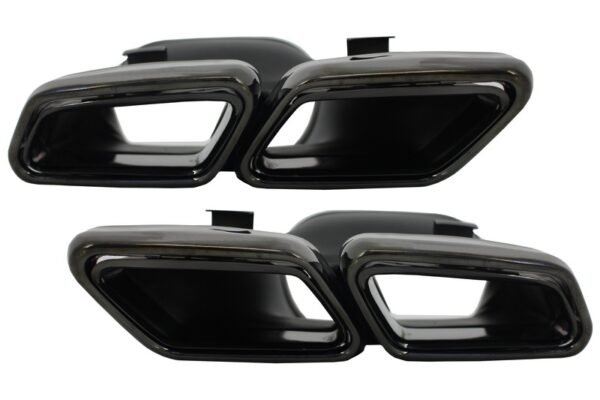 Rear Bumper with Exhaust Muffler Tips Black suitable for Mercedes E-Class W212 Facelift (2013-2016)