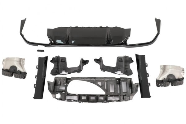 Rear Diffuser suitable for Mercedes E-Class W213 Facelift Sedan (2020-Up) E63 Design Piano Black