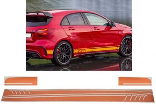 Side Decals Sticker Vinyl Matte Orange suitable for MERCEDES Benz C238 Coupe W212 W213 E200 E300 E350 E46 E63 C207 A207