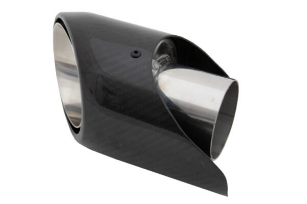 Universal Carbon Fiber Exhaust Muffler Tip Polished Look Inlet 6.2cm