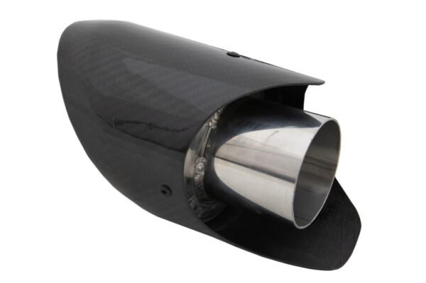 Universal Carbon Fiber Exhaust Muffler Tip Polished Look Inlet 6.2cm