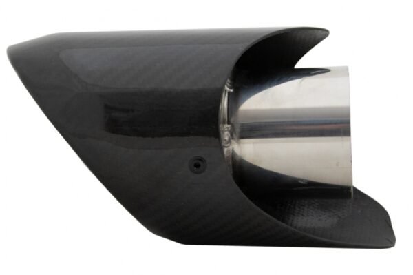 Universal Carbon Fiber Exhaust Muffler Tip Polished Look Inlet 6.2cm